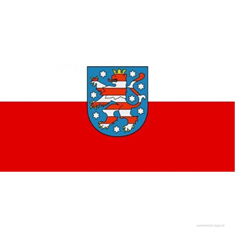 Qualitäts Fahne Flagge Thüringen 90 x 150 cm mit verstärktem Hissband