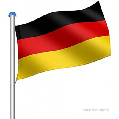 VINGO Aluminium Fahnenmast und Bodenhülse 6,5 m hochwertiges Flaggenmast inkl. Deutschlandfahne 150 * 90 cm mit Abschlusskappe