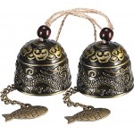 Chuangdi 2 Stücke Fengshui Glocke Vintage Dragon Bell Fengshui Windspiele für Hausgarten Hängen Glück Segen