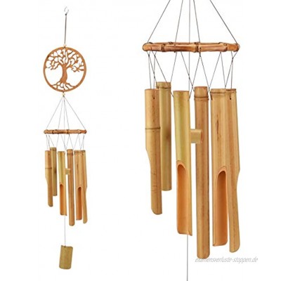 JOELELI Windspiel Holz Wind Glocke hölzerne Musik hängende Ornament Dekoration für Outdoor Indoor Haus Garten Terrasse Veranda Hof Ackerland oder BalkonBaum des Lebens