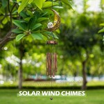 LeiDrail Solarbetriebene LED Metall Windspiel Outdoor Garten Solar Mond Windchime Licht Wasserdicht Hängende Mobile Lampe Windbell Licht für Draußen Patio Rasen Yard Dekoration