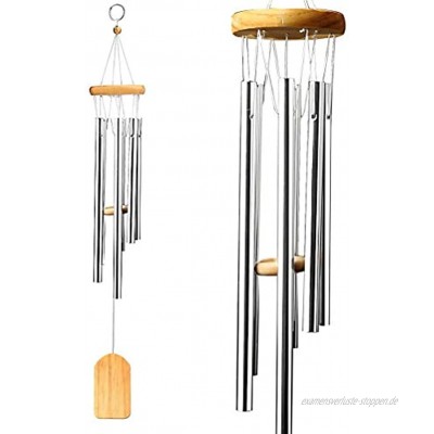 nuosen Windspiel mit Musik-Glocken Kunsthandwerk mit Holzpendel – für den Außenbereich