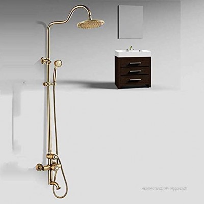 JINKEBIN Dusche Set. Duschsystem Badezimmer Brausen Set European Copper Geschnitzte Antike Dusche Set Copper Craft Can Fahrstuhl Dusche