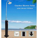 Solar Shower 20 litres Solar Garden Shower Warm Water Max. 60 °C Pool Shower No Power Connection with Base Rain Shower Head Garden Hose Connection for Garden Outdoor Shower