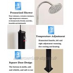 Solar Shower 20 litres Solar Garden Shower Warm Water Max. 60 °C Pool Shower No Power Connection with Base Rain Shower Head Garden Hose Connection for Garden Outdoor Shower