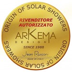 Solardusche ARKEMA F520 7016 Happy Five Farbe Anthrazit RAL 7016 Bogenförmige Dusche für Outdoorbereiche aus Polyethylen HD Mit Einhebelmischer und Fussbrause Wassertank 28 Liter Höhe 217 cm