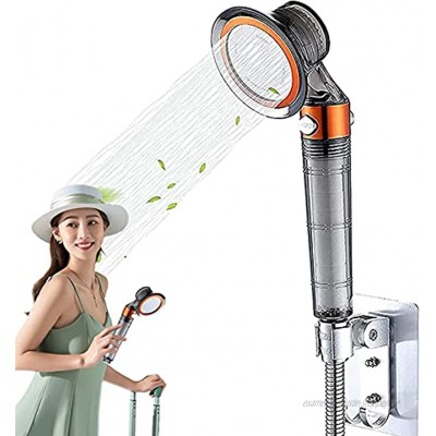 UKETO Filter Shower Head with Handheld,High Pressure Mineral Stream Shower,One-Button Water Stop Shower,Ionic High Pressure Water Saving Shower Head with Switch Triple FiltrationGolden