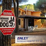 Anley Vorsicht vor dem Hunde-Aluminium-Warnschild Keine Verantwortung für Verletzungen oder Tod Warn-Hundeschild UV-geschützt und wetterfest 12x 12