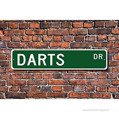 Dart-Schild Fandart-Geschenk Dartspieler Dart-Liebhaber Werfen Sport Heimdekoration Metallschild Aluminium Wandschild 45 x 10 cm