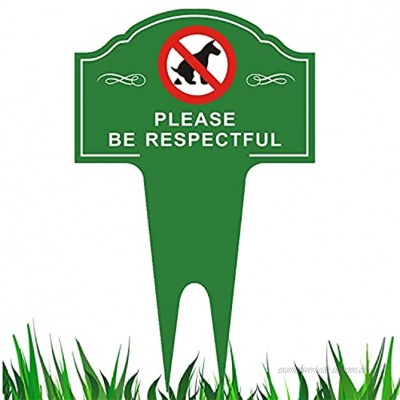 Gbateri Schild mit Pfahl „No Pooping Dog“ – höflich liest: Please Be Respectful Stop Dogs from or Peeing On Your Lawn Hof-Schild wetterfest 38,1 x 24,1 cm "No Poop" Aluminium grün