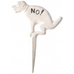 No Hund Antik weiß Steckschild Hundeschild Hundehinweistafel Gusseisen Maße 24 x 33 cm