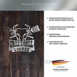 Rerum & Consilium Schild Grill&Chill Lounge aus Edelstahl I Made in Germany I 52 x 41 cm | 477 g