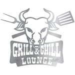 Rerum & Consilium Schild Grill&Chill Lounge aus Edelstahl I Made in Germany I 52 x 41 cm | 477 g