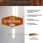 Rerum & Consilium Schild Grillplatz in Edelrost-Optik I Made in Germany I groß I 26,5 x 50 cm I 532 g I Stahl