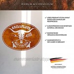 Rerum & Consilium Schild Grillplatz Meat-Fire-Beer in Edelrost-Optik I Made in Germany I groß I 56 x 40 cm I 1076 g I Stahl