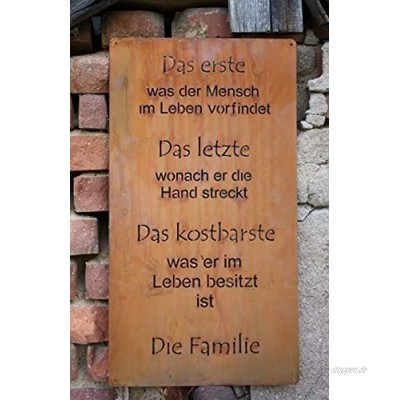 Rost Spruchtafel Familie Edelrost Deko Metall Tafel Zum Hängen