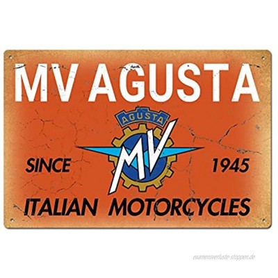 SIGNCHAT Italienische Motorräder MV Agusta 1945 Vintage Retro Blechschild Metalldekor Metallschild Metallschild 20,3 x 30,5 cm