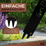 tradeNX Gartenstecker Schwarz | Metall | Gartenschild Gartendeko Terrasse Schild in Schwarzoptik Grillplatz