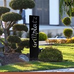 tradeNX Gartenstecker Schwarz | Metall | Gartenschild Gartendeko Terrasse Schild in Schwarzoptik Grillplatz
