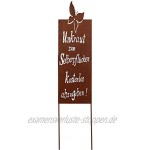 UNUS Gartendeko Gartenstecker aus Edelrost Metall Garten Schild mit Spruch Unkraut 90x30 cm