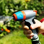 GRÜNTEK verstellbare Spritzpistole Garten-Spritze Metall Gartenbrause. Einstellbare Handbrause für Garten Autowaschen und Zuhause
