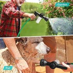 MMIAOO Garten-Schaum-Wassersprüher Hochdruck-Schaum-Wassersprühpistole Waschwerkzeug 8 Bewässerungsmodi eingebauter Seifenspender für Autowäsche Garten- Rasenbewässerung und Haustiere schwarz