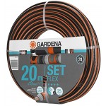 Gardena Comfort FLEX Schlauch 13 mm 1 2 Zoll 20 m mit Systemteilen: Formstabiler flexibler Gartenschlauch mit Power-Grip-Profil aus hochwertigem Spiralgewebe 25 bar Berstdruck 18034-20
