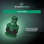 RASENWERK® 2-in-1 Wasserhahn Verbinder für 1 2 Zoll und 3 4 Zoll Wasserhahnaufsatz Premium Hahnverbinder Adapter Wasserhahn 2 Stück
